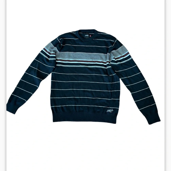 O'Neill Men's Black and White Crewneck sweater 100% cotton super soft size L - Picture 1 of 10